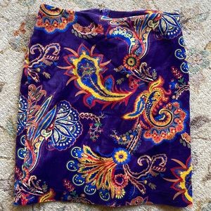 J. McLaughlin velvet purple paisley skirt